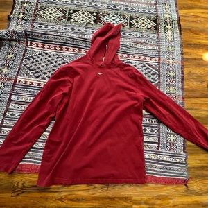 Nike center swoosh hoodie,vintage silver tag, red